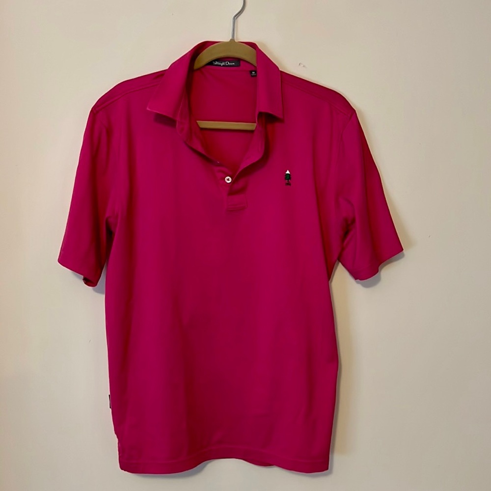 Straight Down Men's Vibrant Pink Polo Shirt